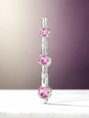 Pink TOPAZ & Diamond Platinum Journey pendant